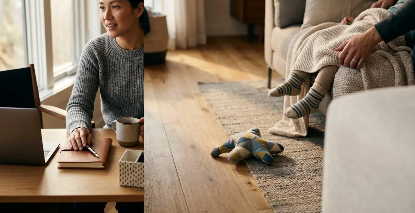 Parent navigating career advancement while maintaining family connection