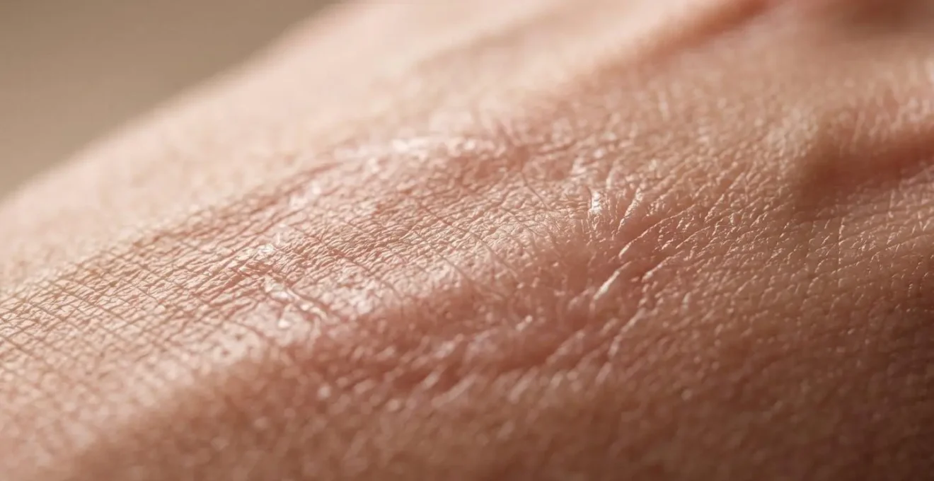 Extreme close-up of healing skin texture showing natural recovery process
